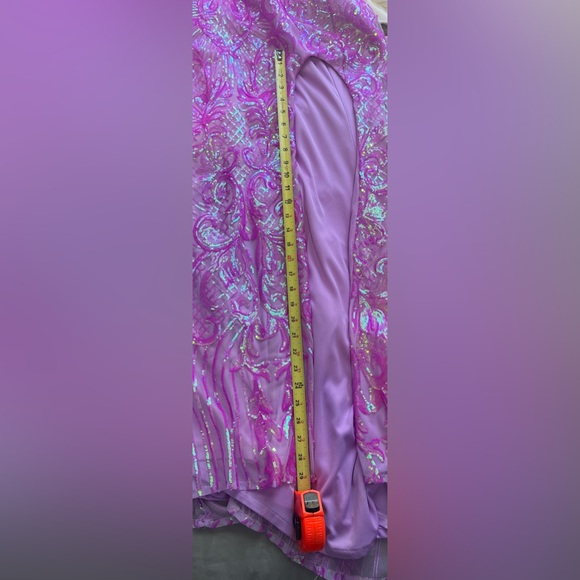 Rachel Allan Lilac Sequin Gown - Picture 9 of 11